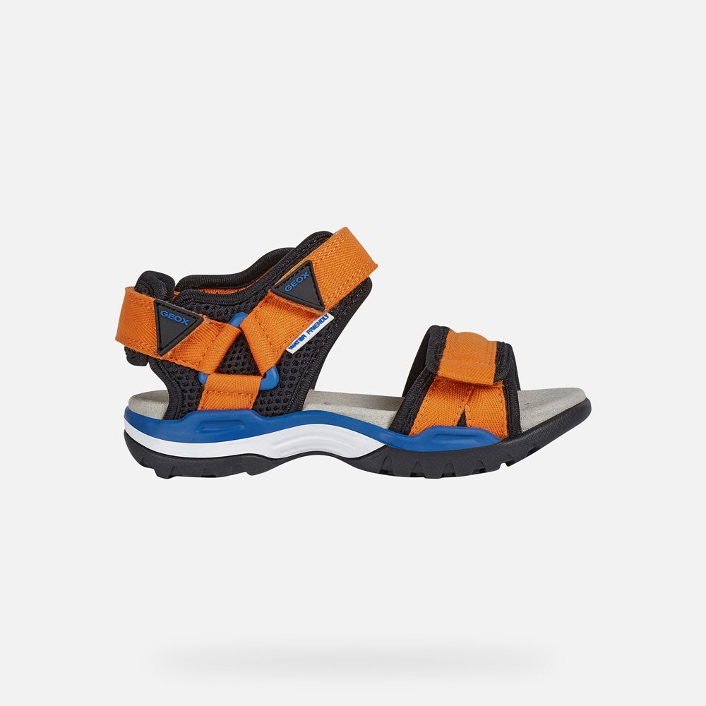 Sandalias Geox Menino Laranja/Pretas - Borealis - JPXNT0175